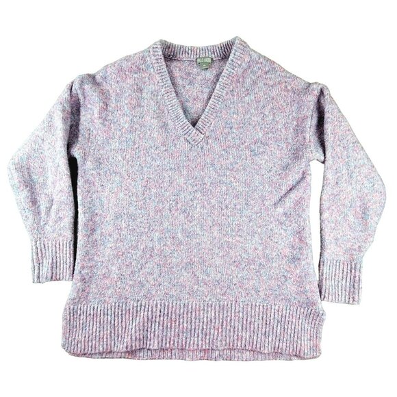 Falls Creek Womens Pullover Sweater Pink Lavender Fleck V-Neck size XL  JH1478 - Picture 1 of 4